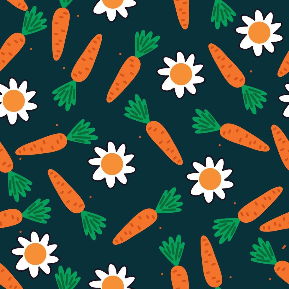 Cote carrot pattern in blue background vector