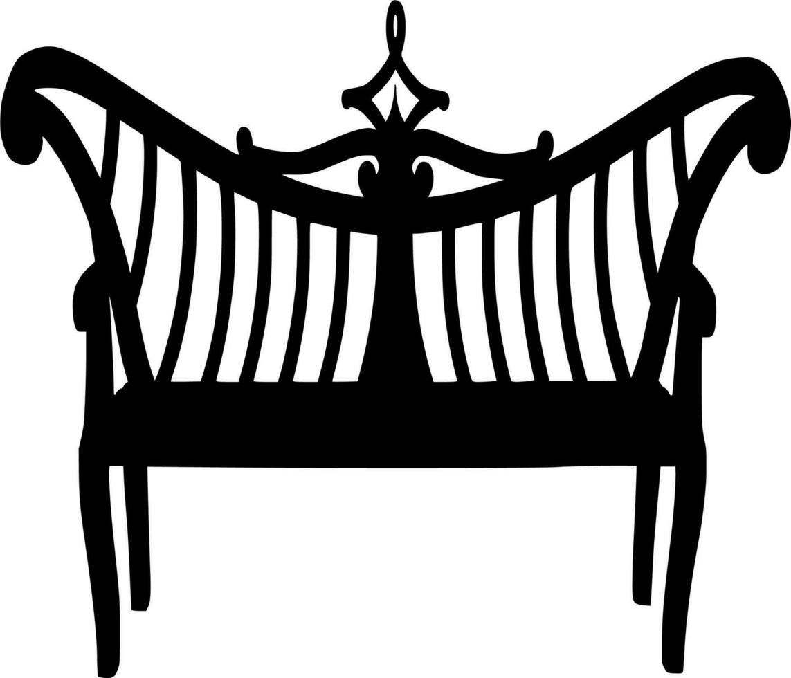 Vector silhouette of chair on white background