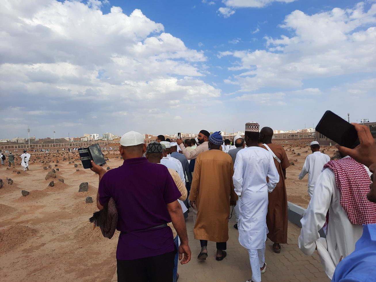 Medina, Saudi Arabia, April 2023 - Interior view of Jannat al-Baqi historical cemetery of Madinah. This cemetery is located near Masjid al-Nabawi in Madinah. photo