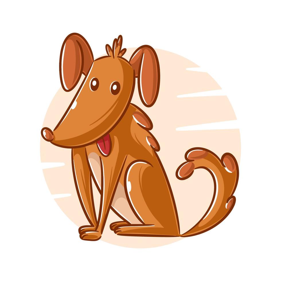 mano dibujado perro dibujos animados clipart vector