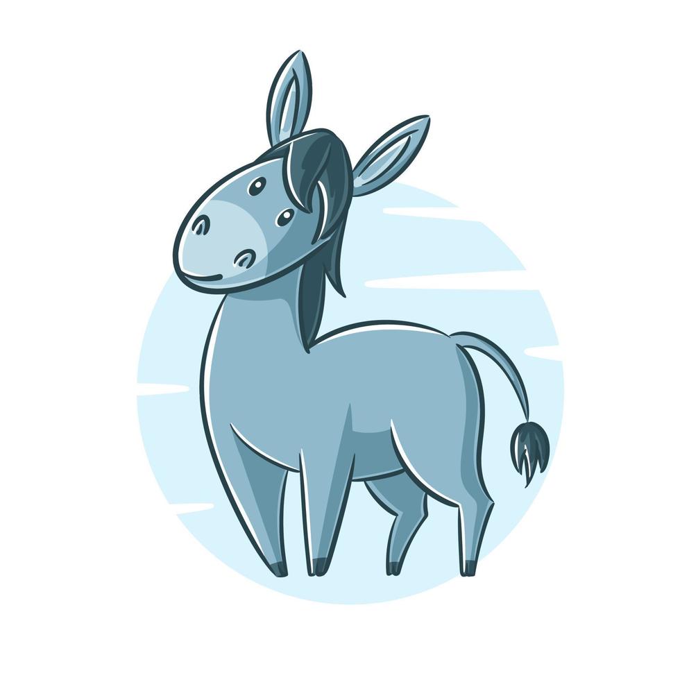 Hand drawn donkey cartoon clipart vector