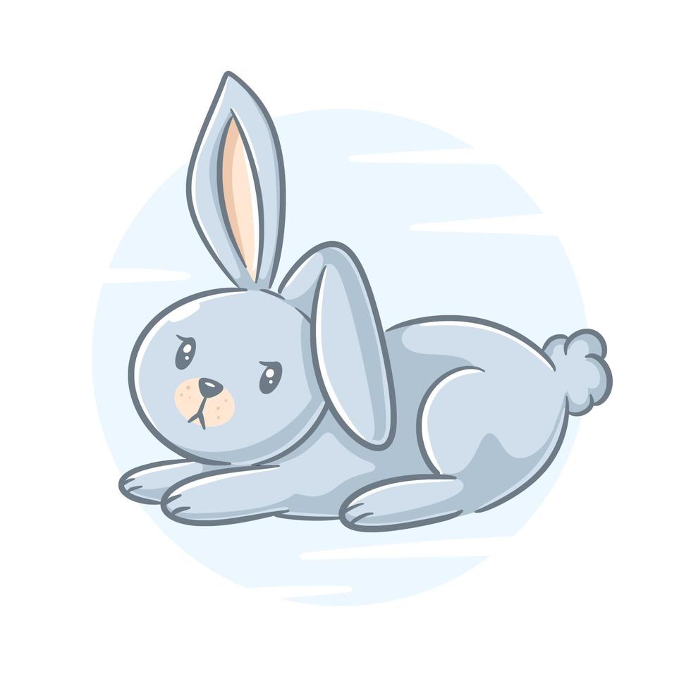 Hand drawn rabbit cartoon clipart vector