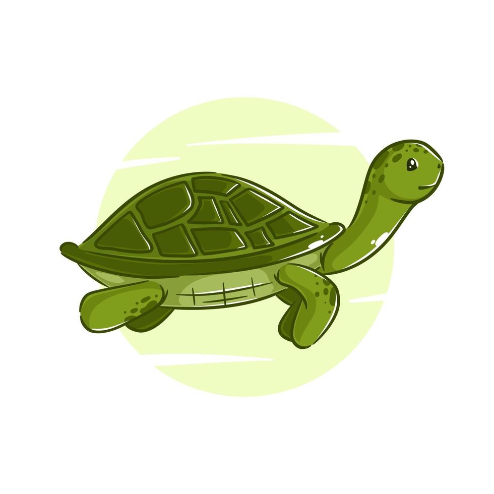 Hand drawn turtle cartoon clipart vector