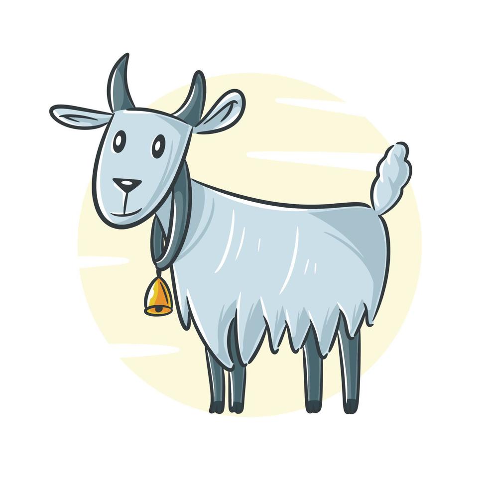 Hand drawn goat cartoon clipart vector