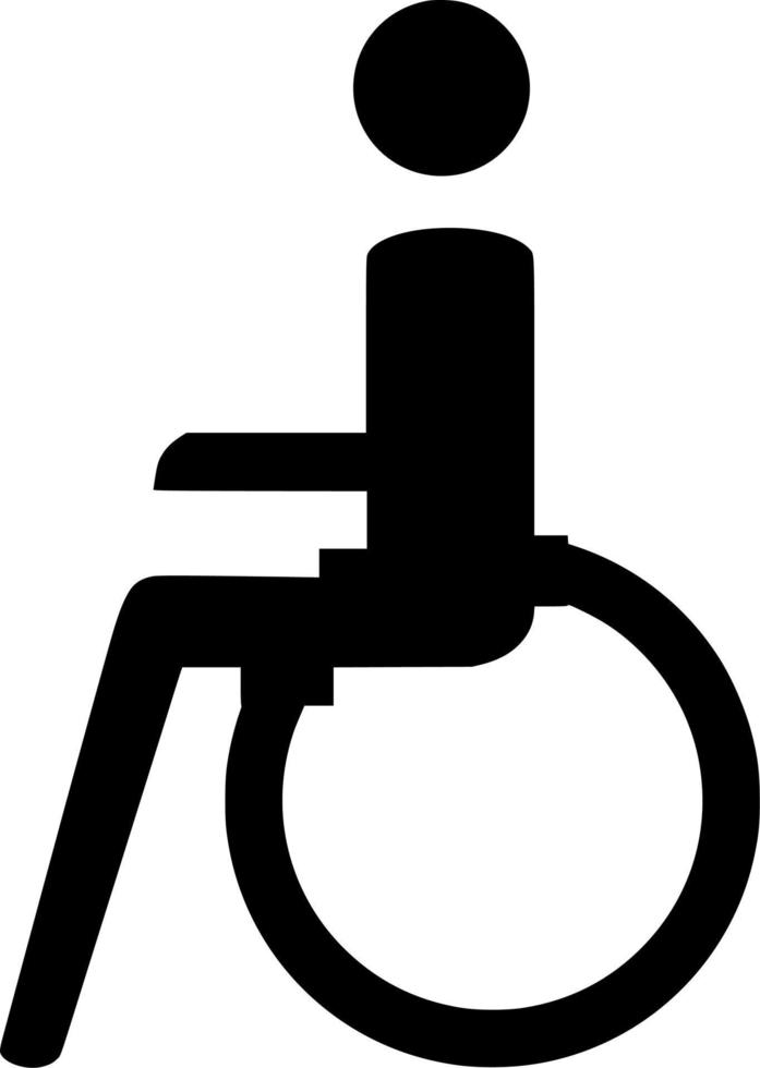 Vector silhouette of wheelchair on white background