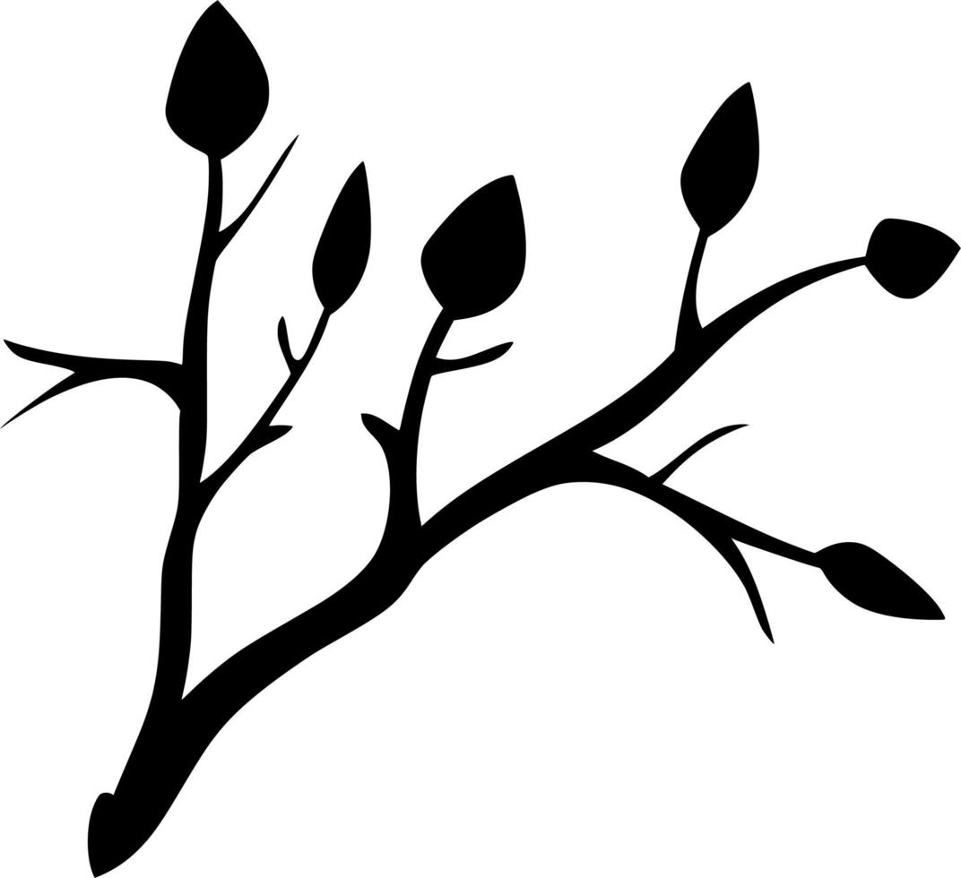 vector silueta de árbol rama en blanco antecedentes