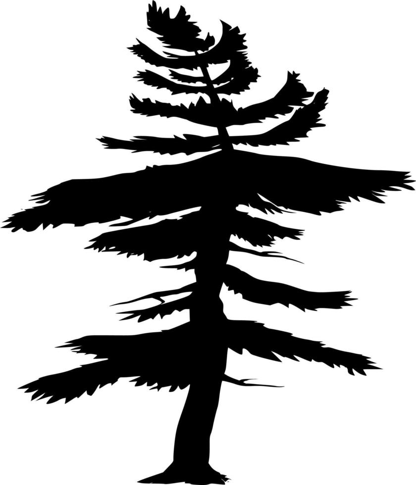 Vector silhouette of Tree on white background