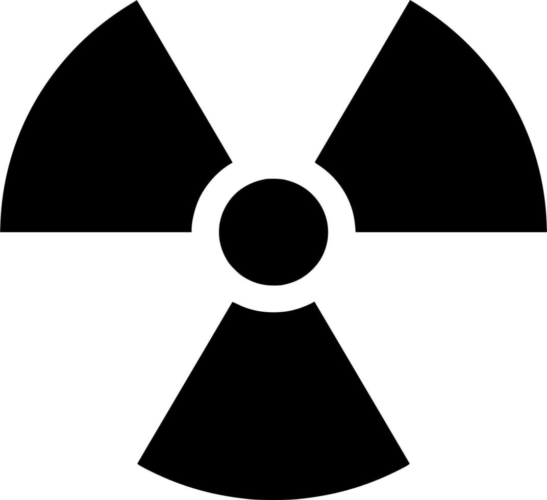 Vector silhouette of nuclear symbol on white background