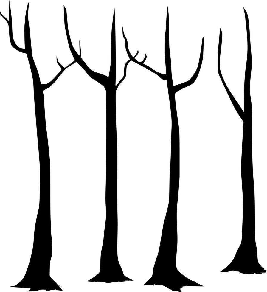 Vector silhouette of Tree on white background