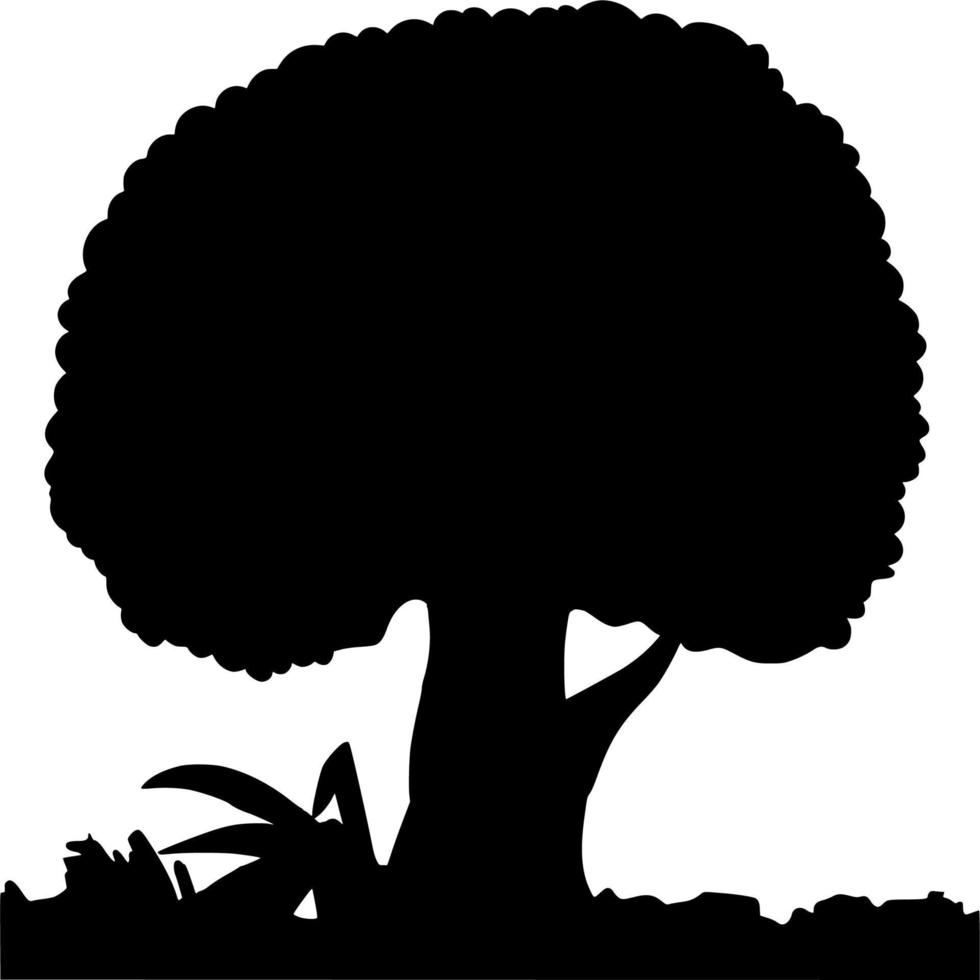 Vector silhouette of Tree on white background