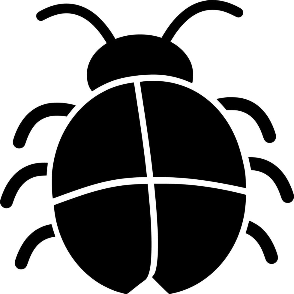 Vector silhouette of bug on white background