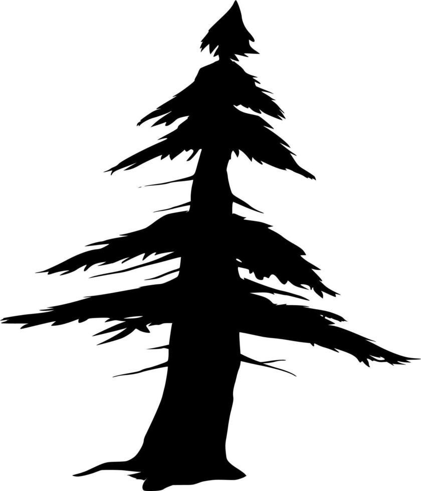 vector silueta de árbol en blanco antecedentes