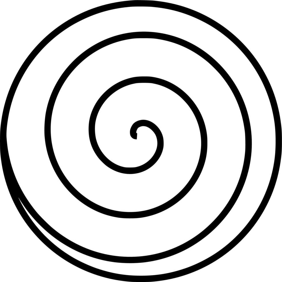 Vector silhouette of bold spiral on white background