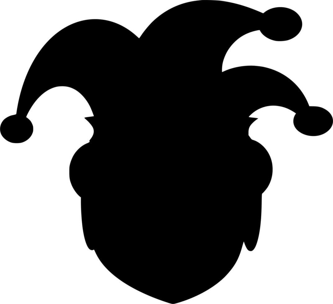 Vector silhouette of clown on white background