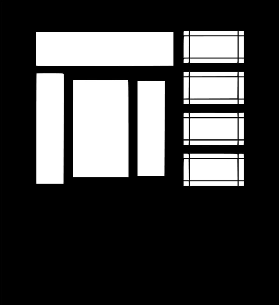 Vector silhouette of window on white background