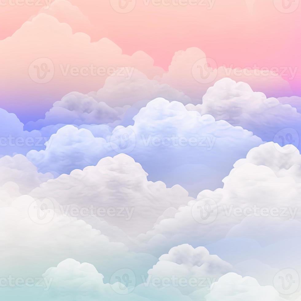 Colorful sky background with clouds in pastel colors photo