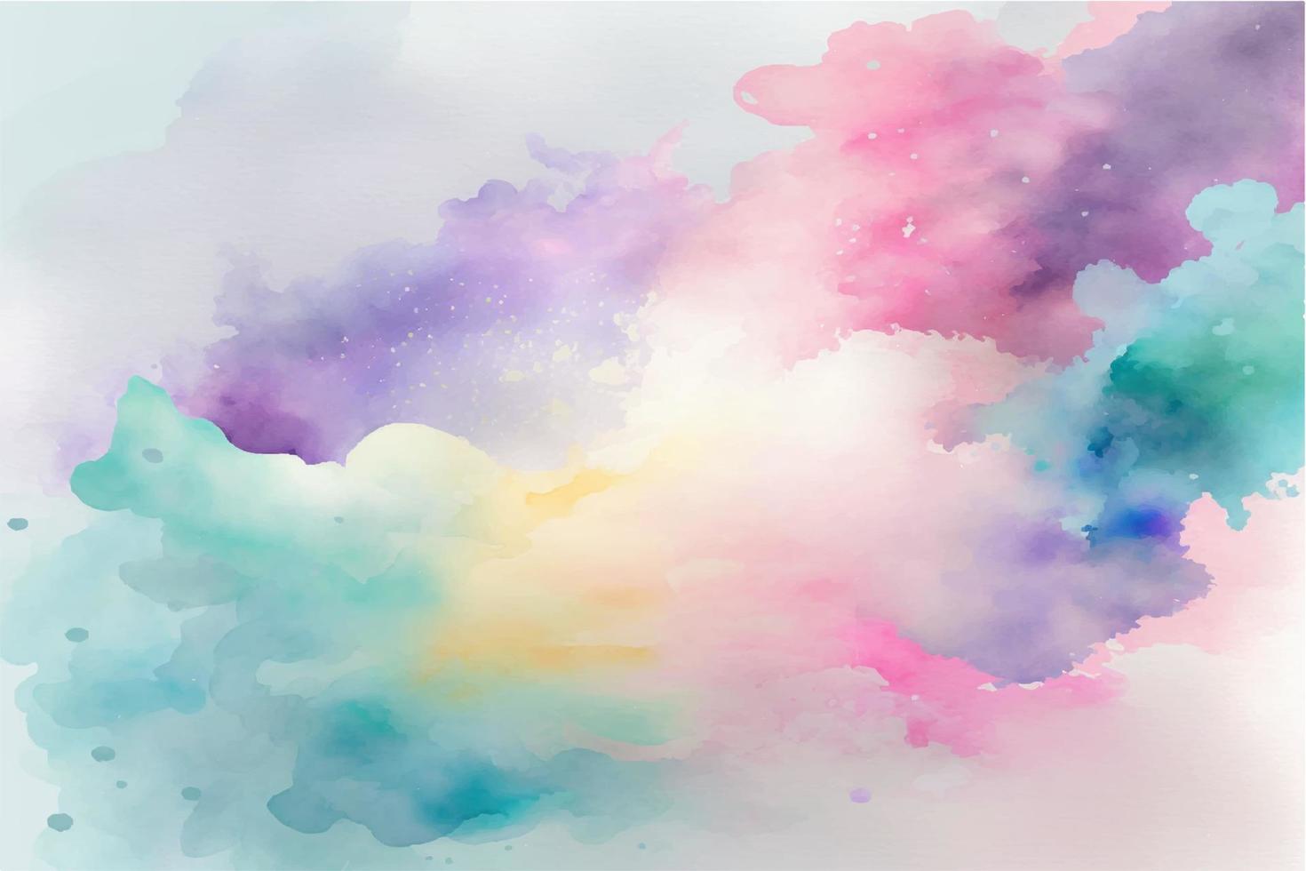 Hand painted watercolor sky cloud background with a pastel colored vector