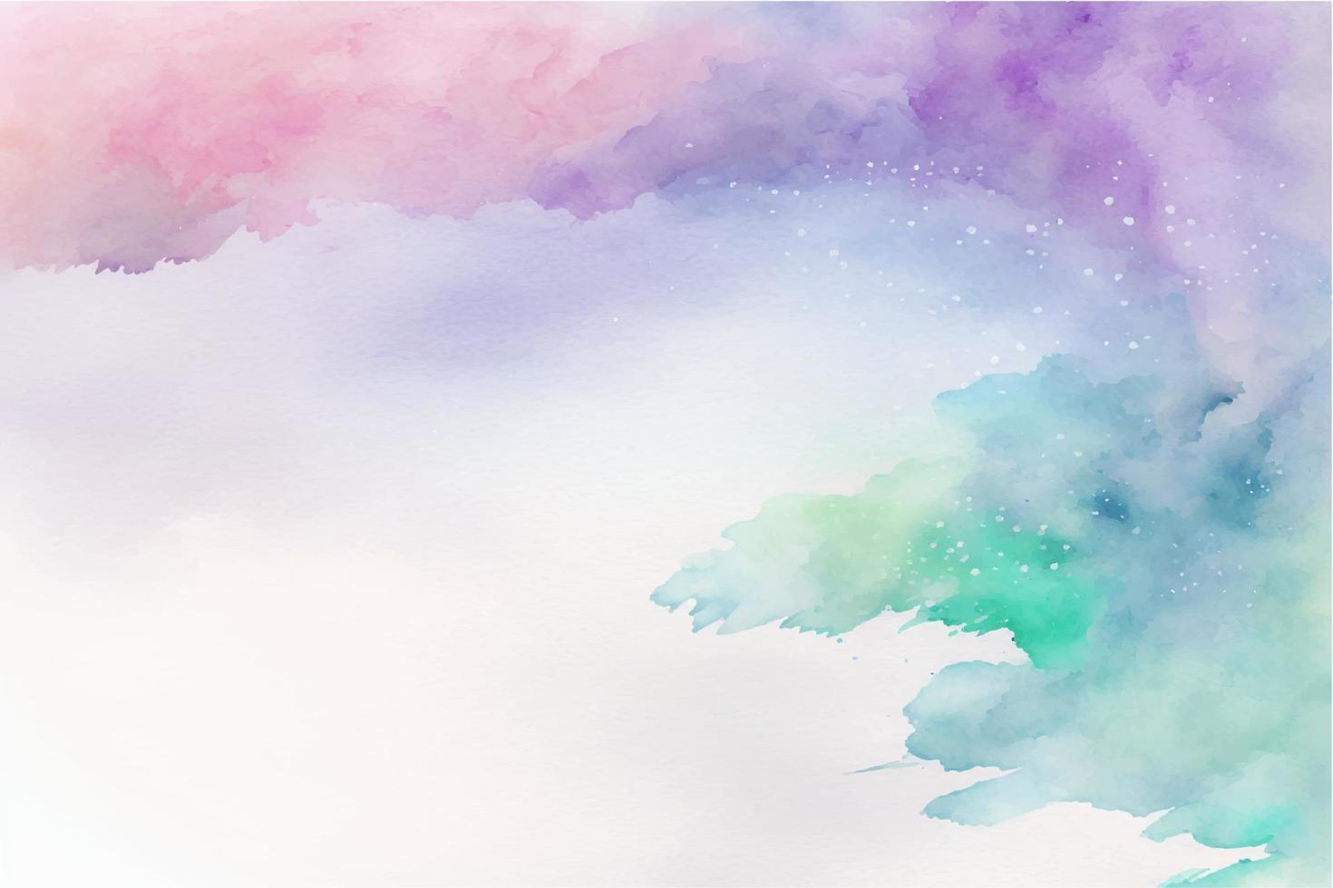 Hand painted watercolor sky cloud background with a pastel colored vector
