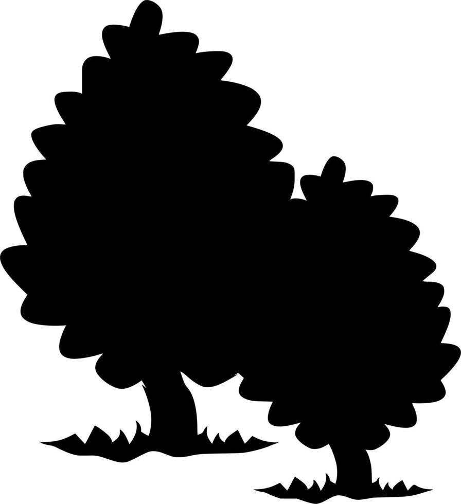 Vector silhouette of Tree on white background