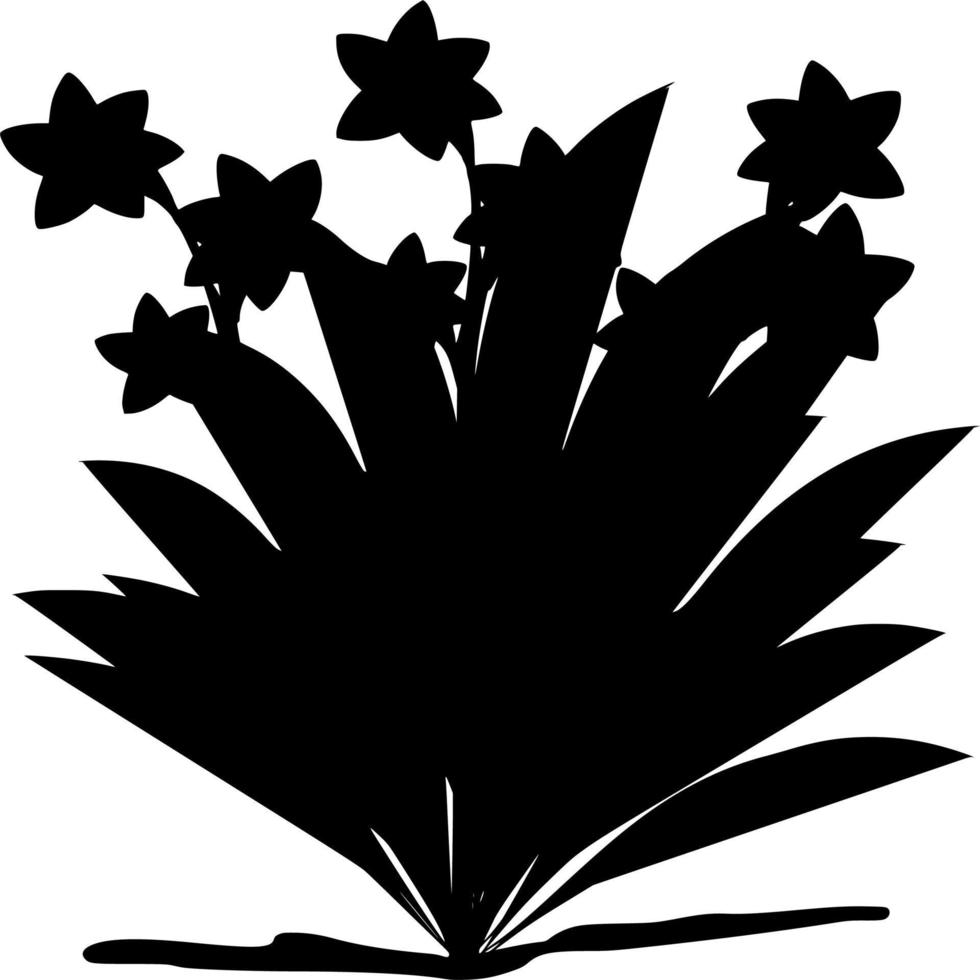 Vector silhouette of Flowers on white background