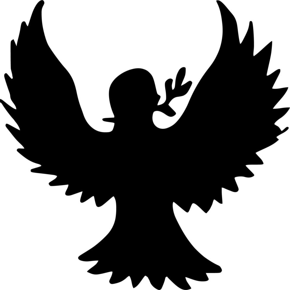 Vector silhouette of Dove Bird on white background