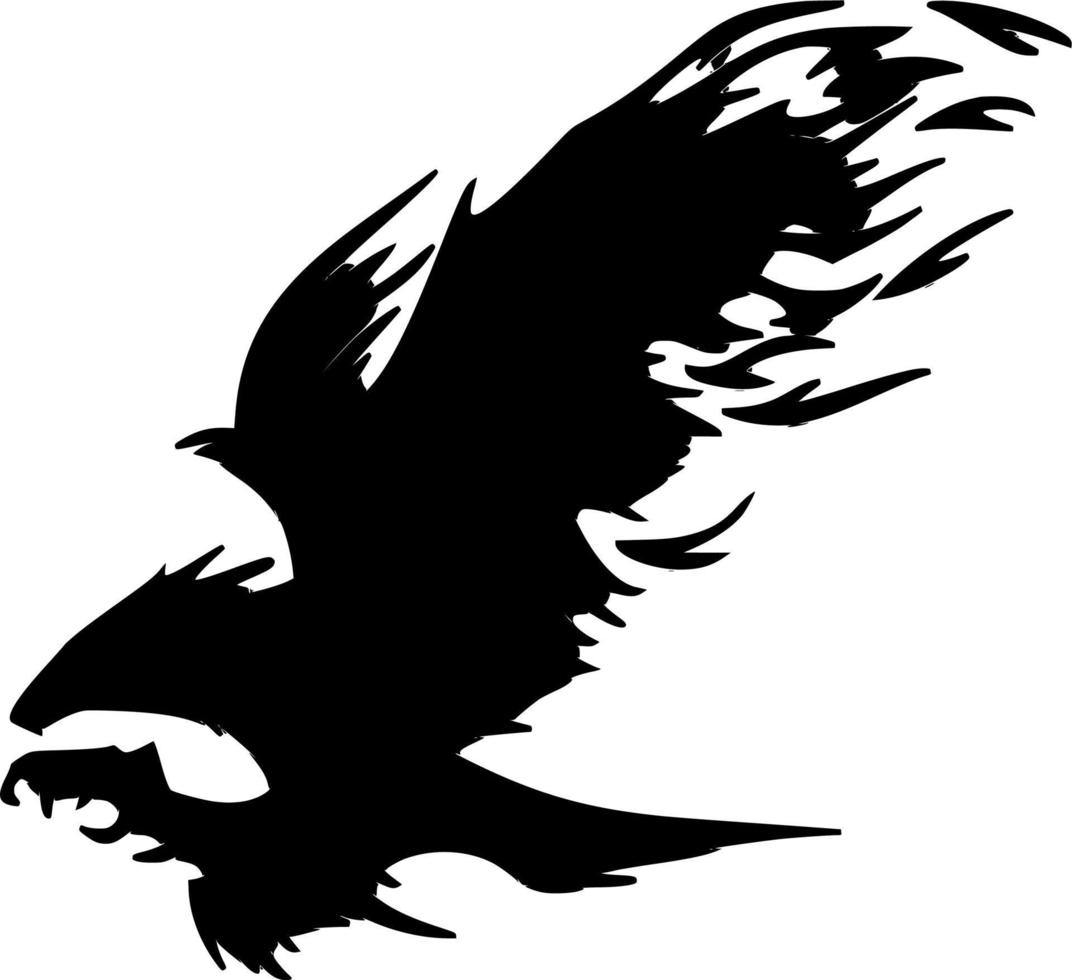Vector silhouette of Eagle on white background