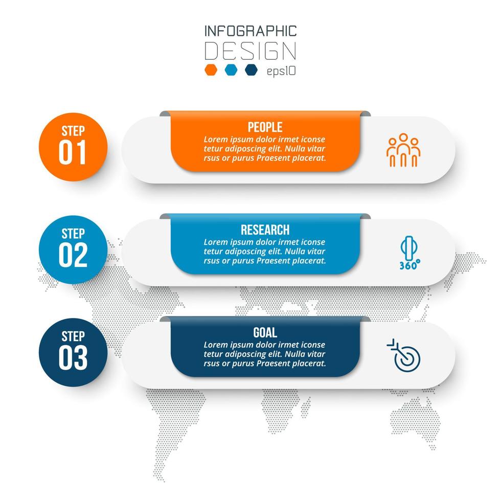 concepto de negocio de plantilla infográfica con flujo de trabajo. vector