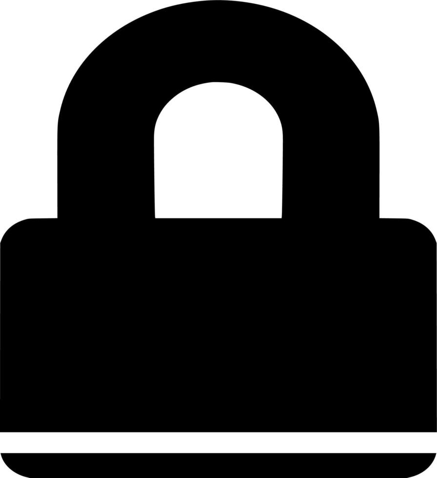 Vector silhouette of padlock on white background