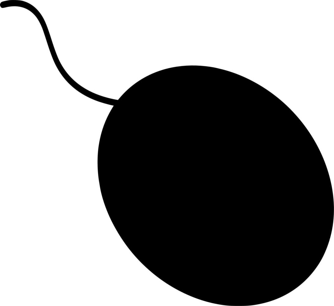 Vector silhouette of mouse computer on white background