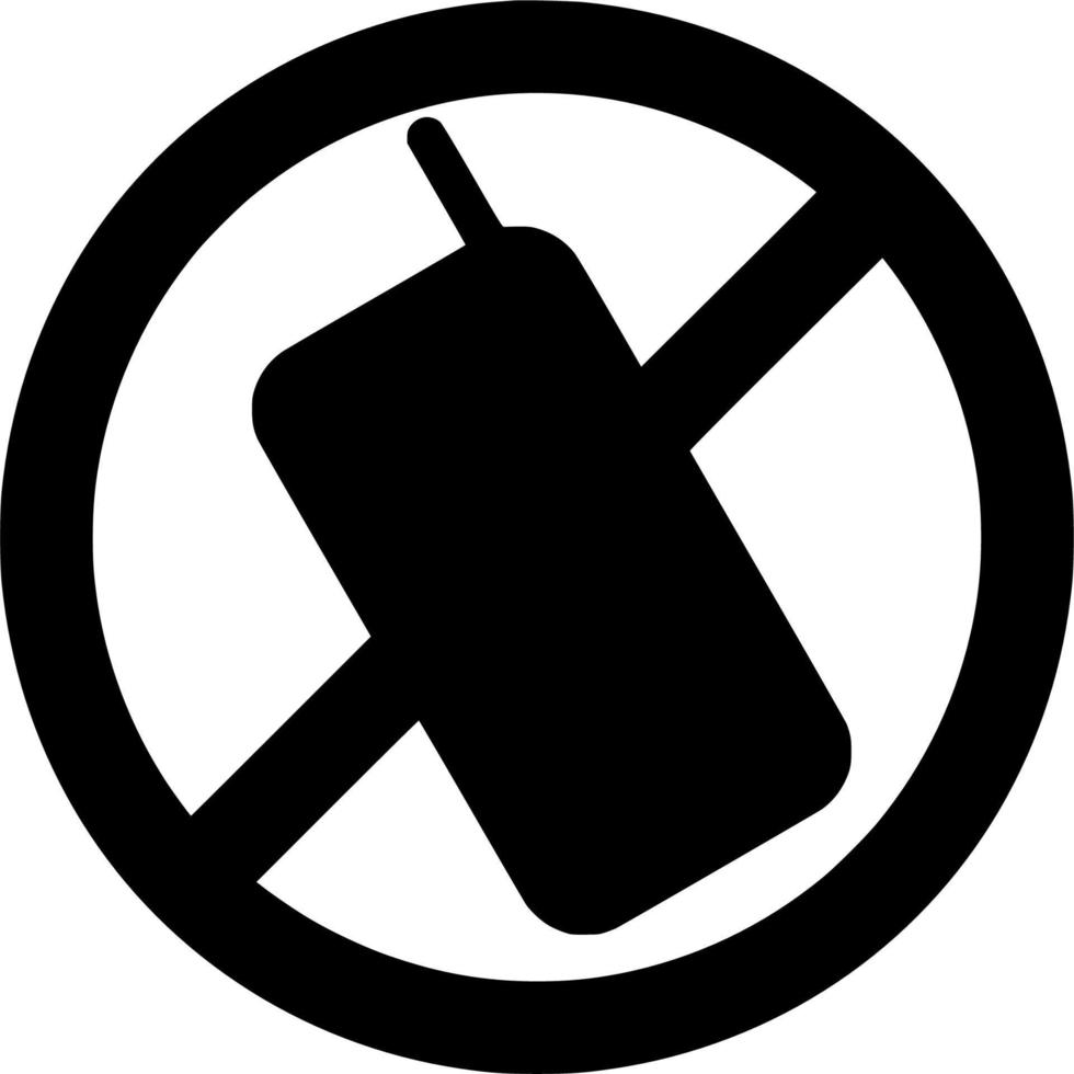 Vector silhouette of stop cellphone on white background