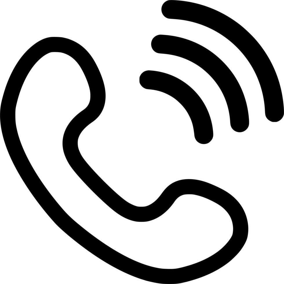 Vector silhouette of telephone on white background