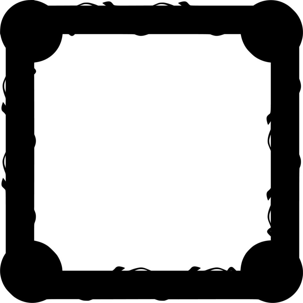 Vector silhouette of frame on white background