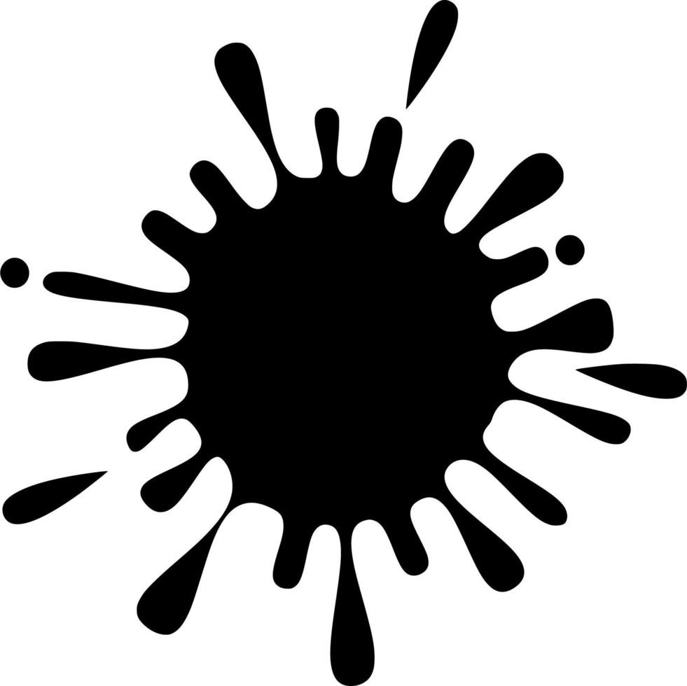 Vector silhouette of ink on white background