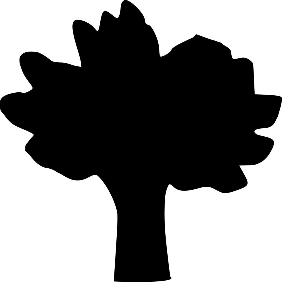 Vector silhouette of tree on white background