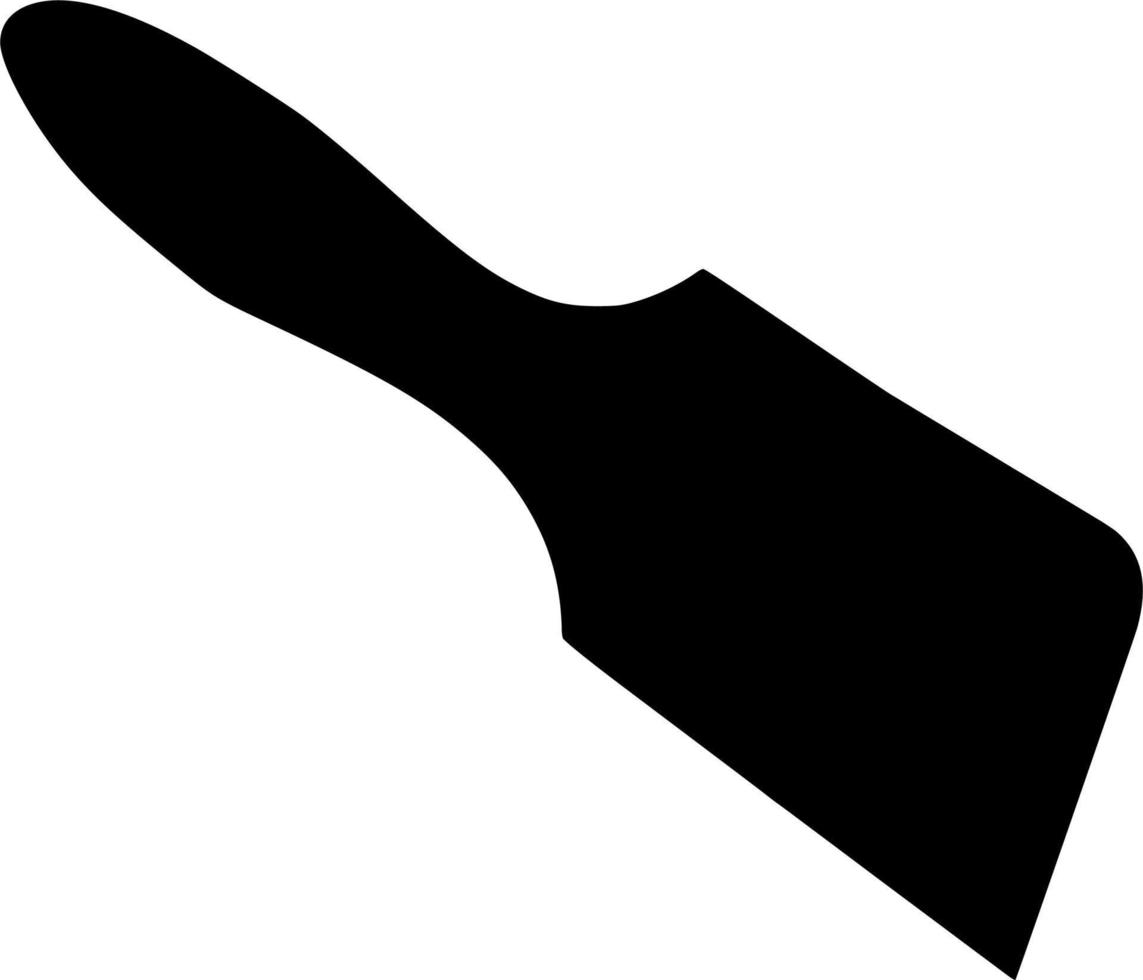 Vector silhouette of paintbrush on white background