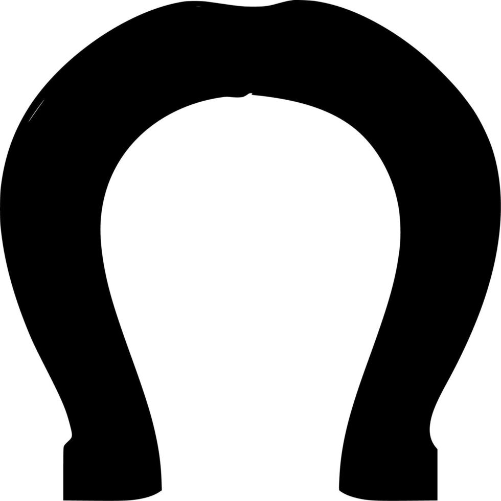 Vector silhouette of horseshoe on white background