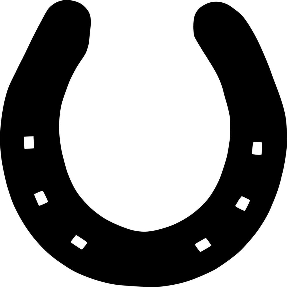 Vector silhouette of horseshoe on white background