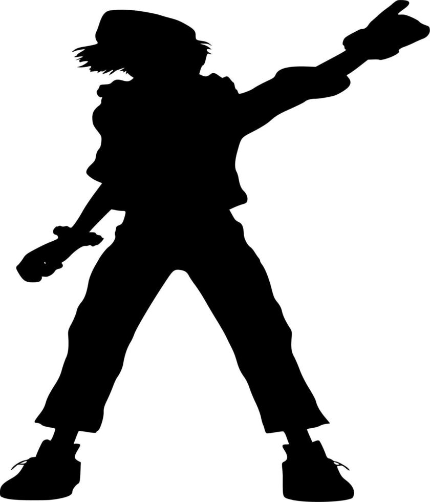 Vector silhouette of clown on white background