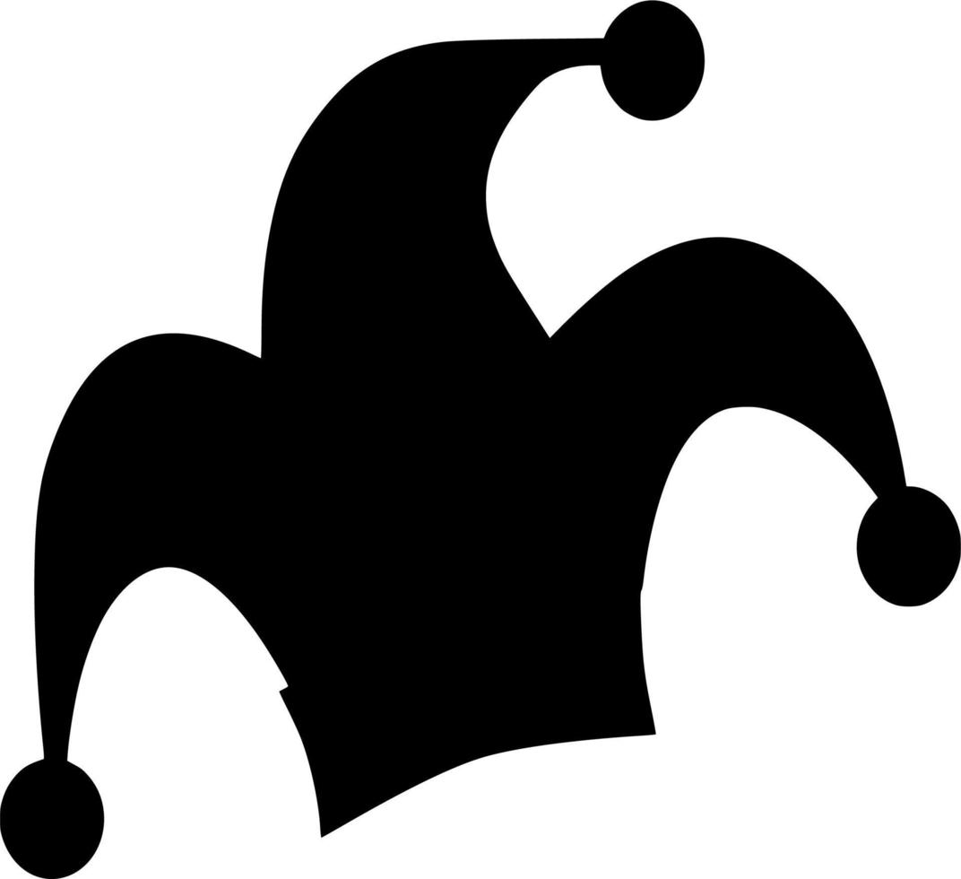 Vector silhouette of clown on white background