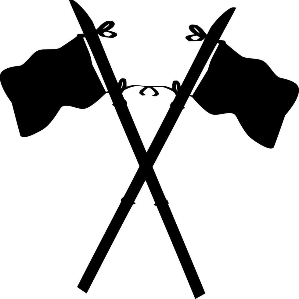 Vector silhouette of flag on white background