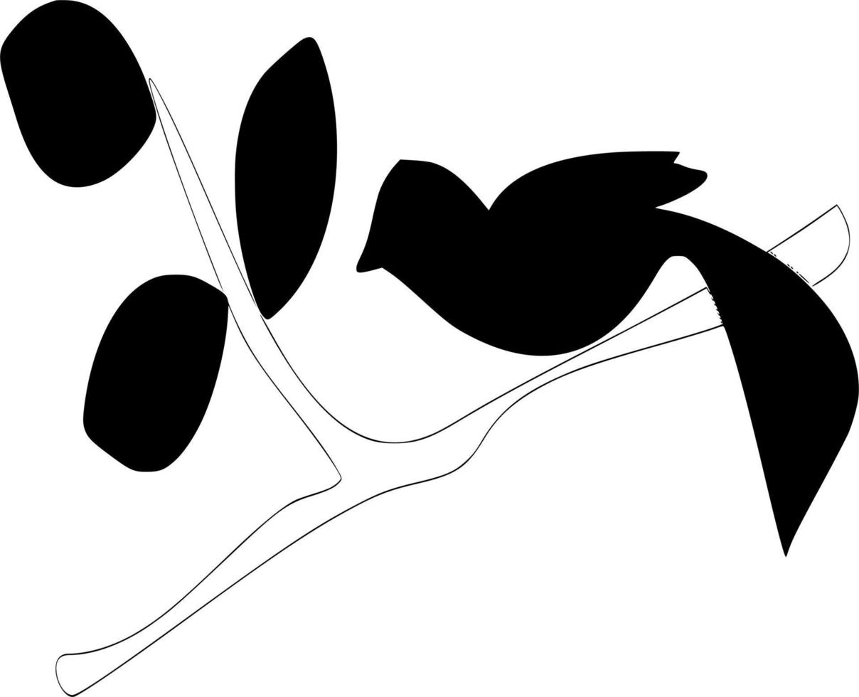 Vector silhouette of Bird on white background