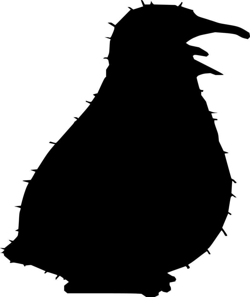 Vector silhouette of kiwi bird on white background
