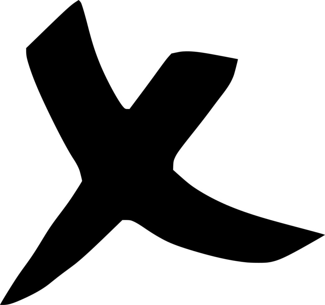Vector silhouette of cancel symbol on white background