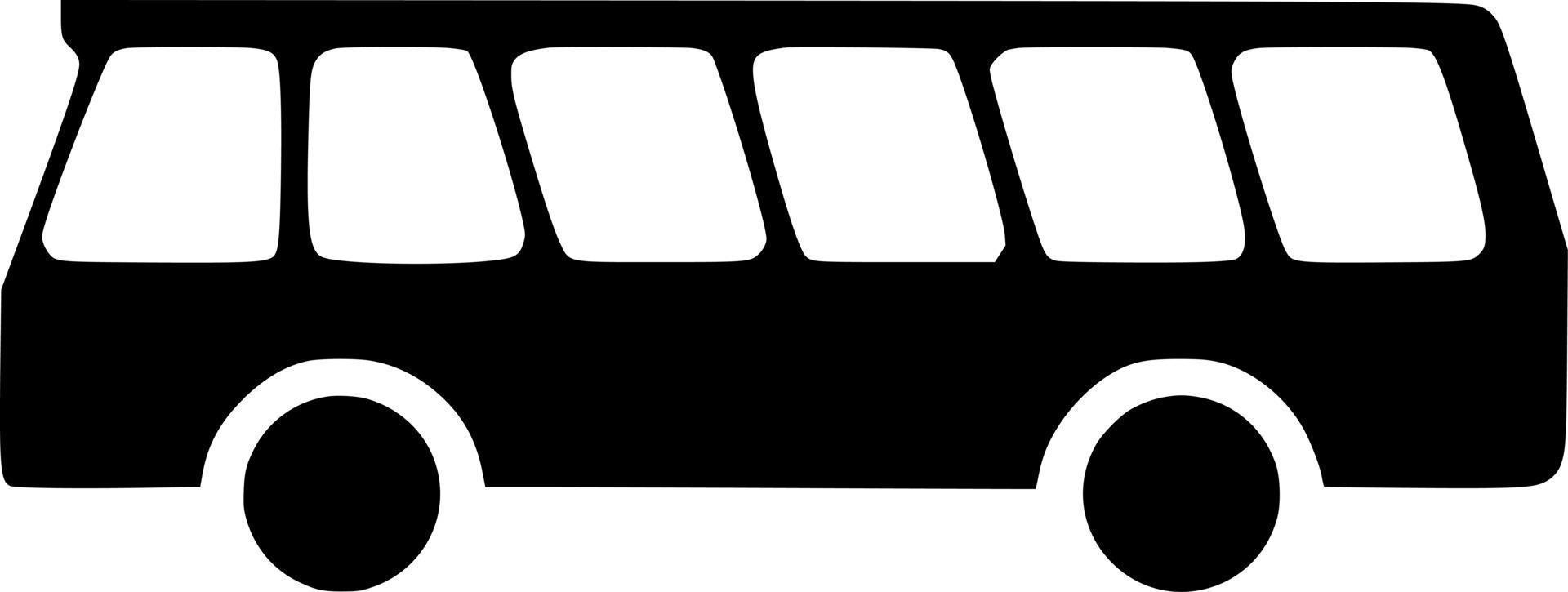 Vector silhouette of bus on white background