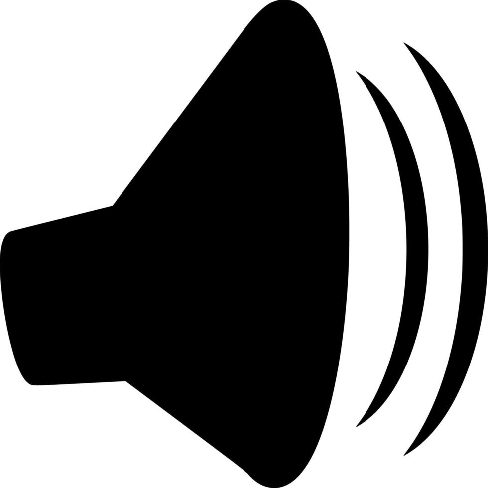 Vector silhouette of loud sound on white background