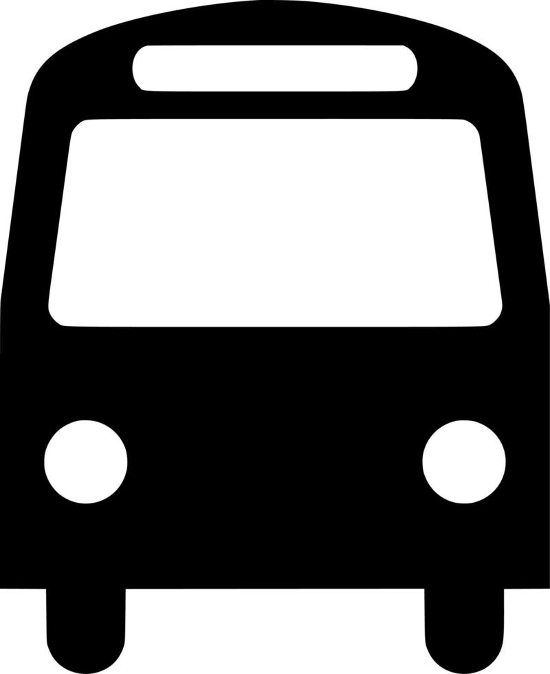 Vector silhouette of bus on white background