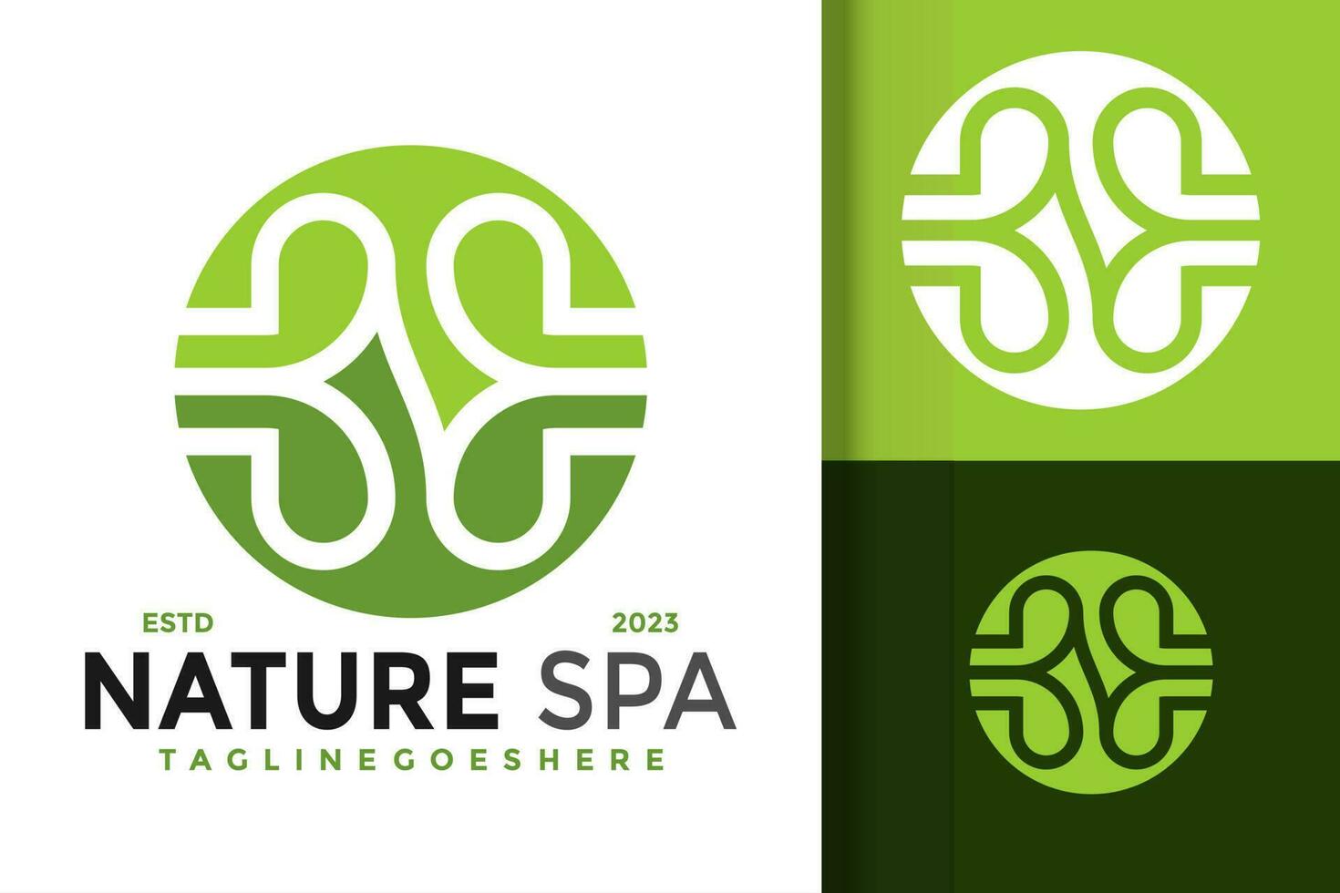 letra norte naturaleza spa logo vector icono ilustración