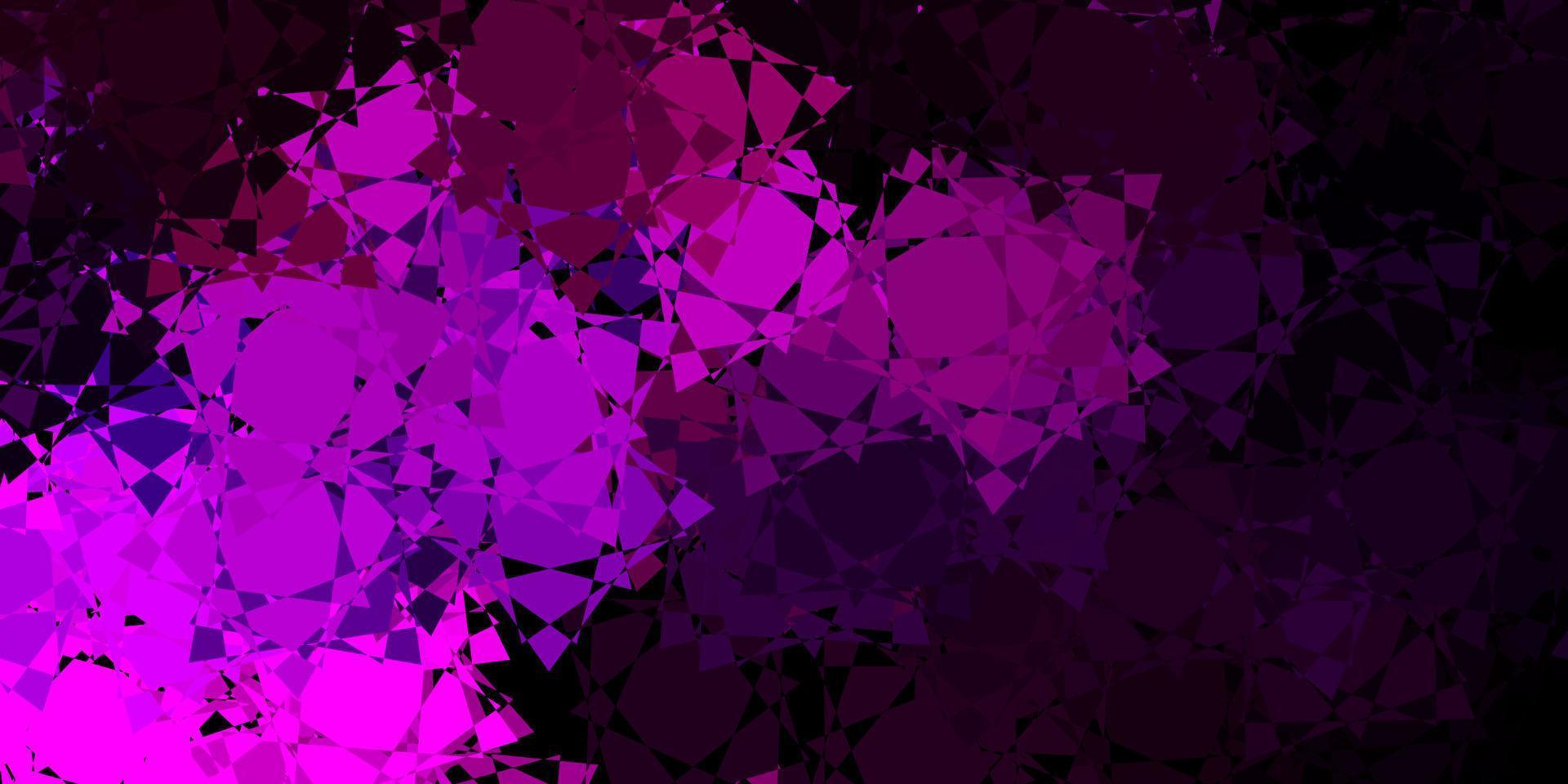 Dark Pink vector background with triangles.