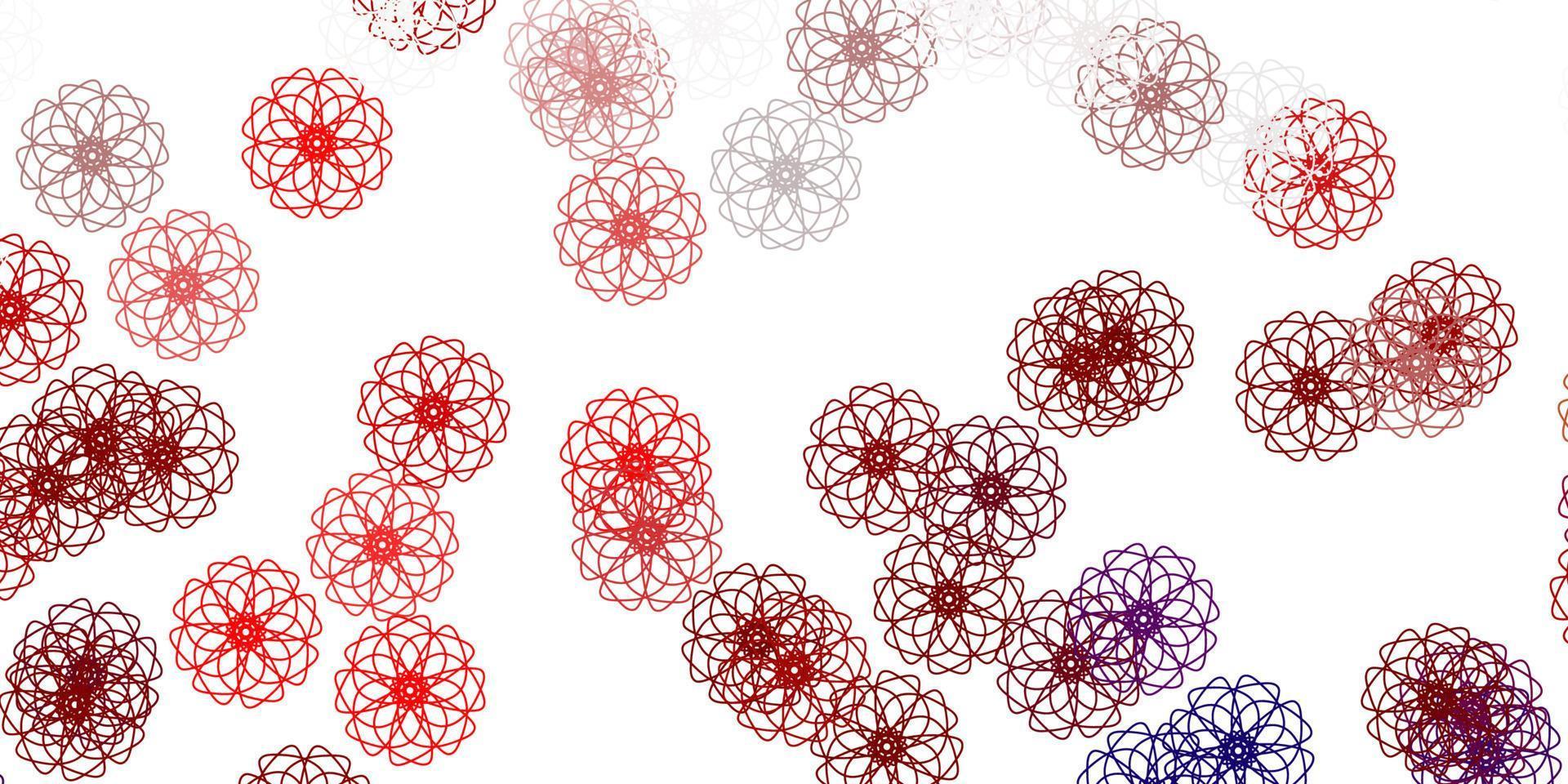 Light orange vector doodle template with flowers.