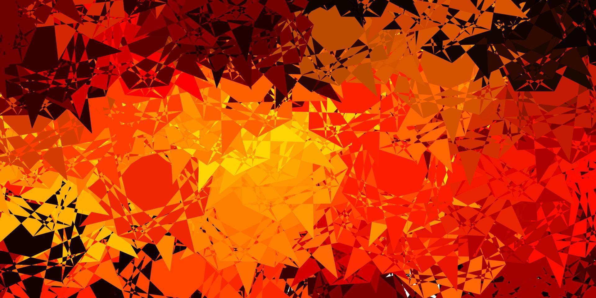 Dark Orange vector texture with random triangles.